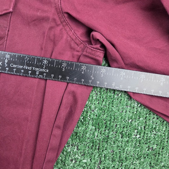 Wrangler Western Snap Shirt Mens L Burgundy Maroon Long Sleeve Cotton MS707RO - Picture 6 of 7